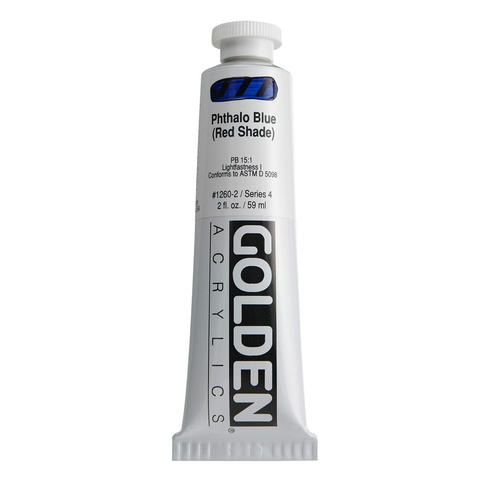 Golden Heavy Body Acrylic Tube 2oz Phthalo Blue Red